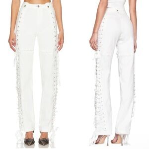 I.AM.GIA White Lace-Up jeans